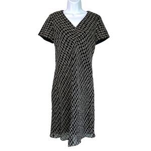 Vintage Evan-Picone Geometric Print Midi Dress Size 6 Work Teacher Church